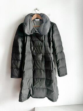 Akris Punto Grey Wool Down Filled Puffer Jacket w hood 4